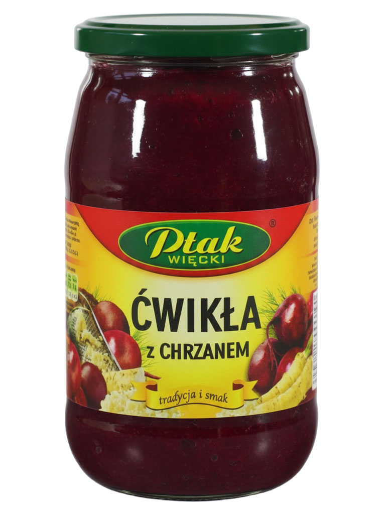 Ćwikła z chrzanem - PTAK - 770g 1 Czerwone buraki ćwikła z chrzanem od firmy Ptak